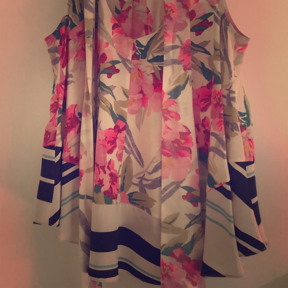 Silk top with built in scarf/ bow